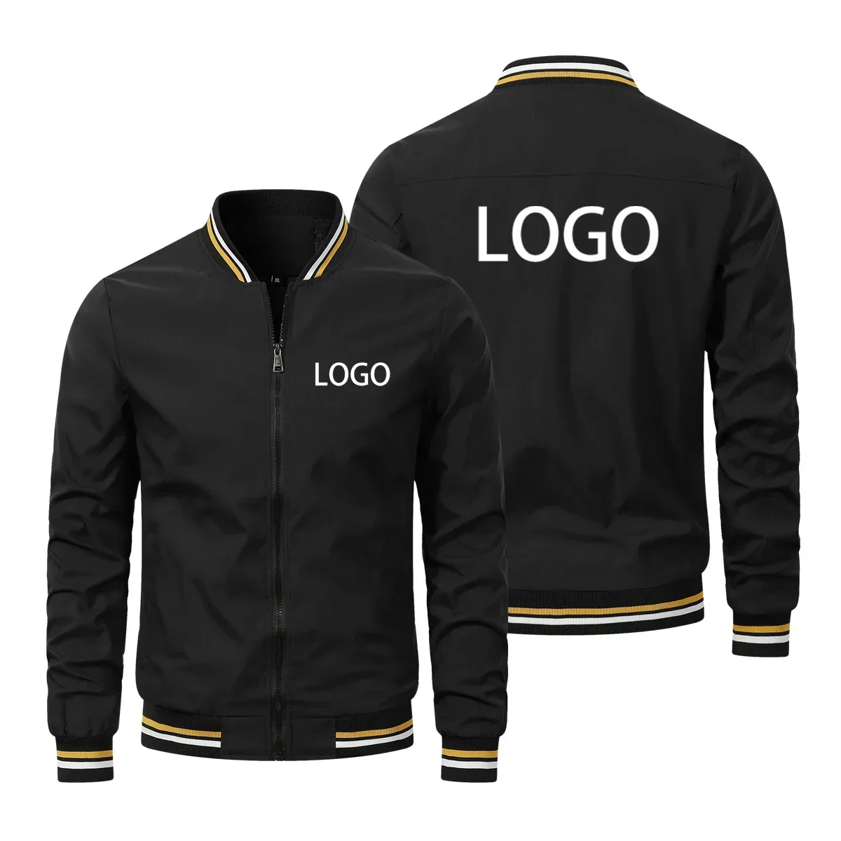 Free Men's Customized Logo Brand Jacket, Windproof Jacket, Printed Zipper, Solid File, Casual Fashion, Outdoor, Men's Motorcycle