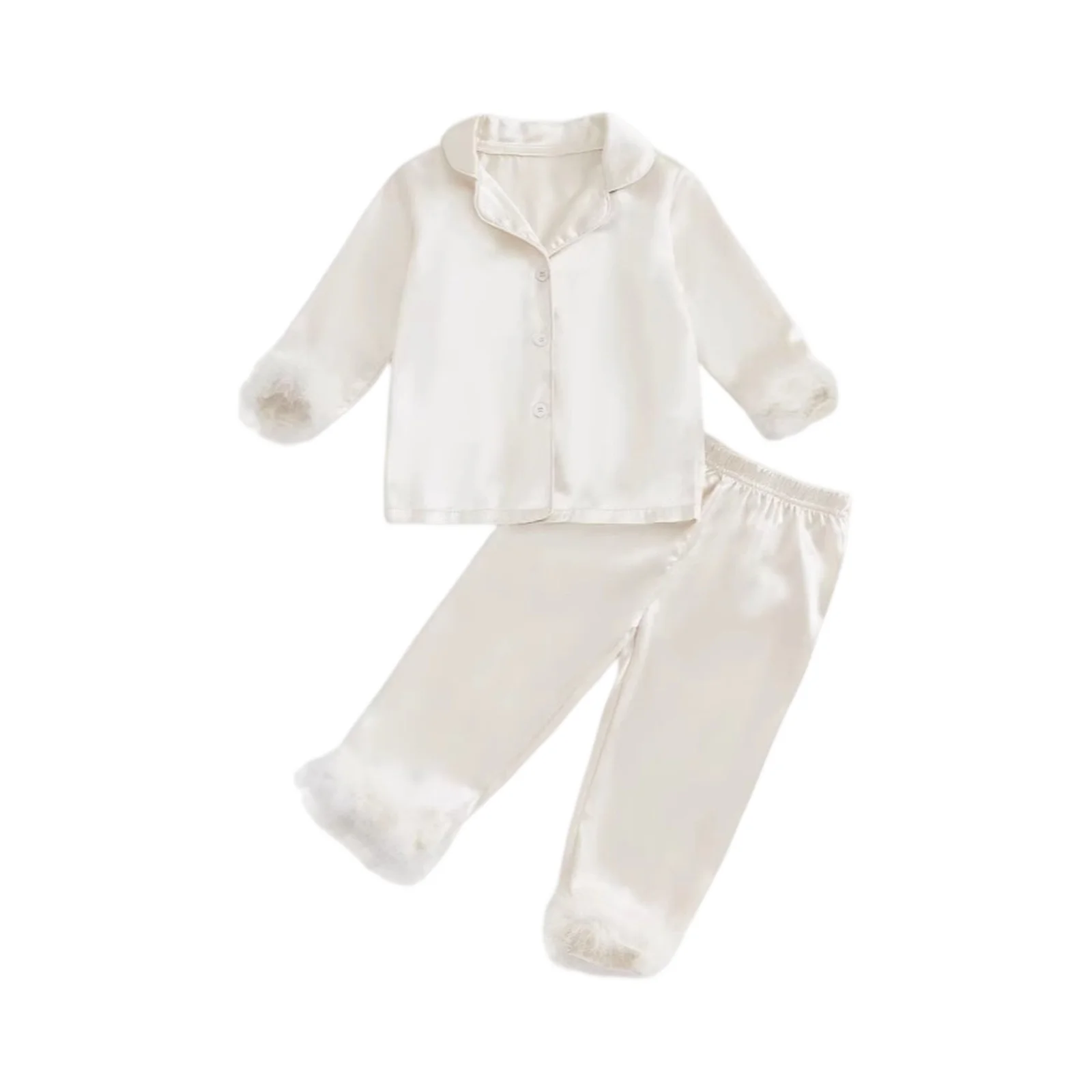 طقم ملابس نوم للأولاد والبنات - سترة صوفية وأكمام طويلة وقاعدة بيجامات، خريف وشتاء غامض مريح مكون من قطعتين بيجامة Se #4