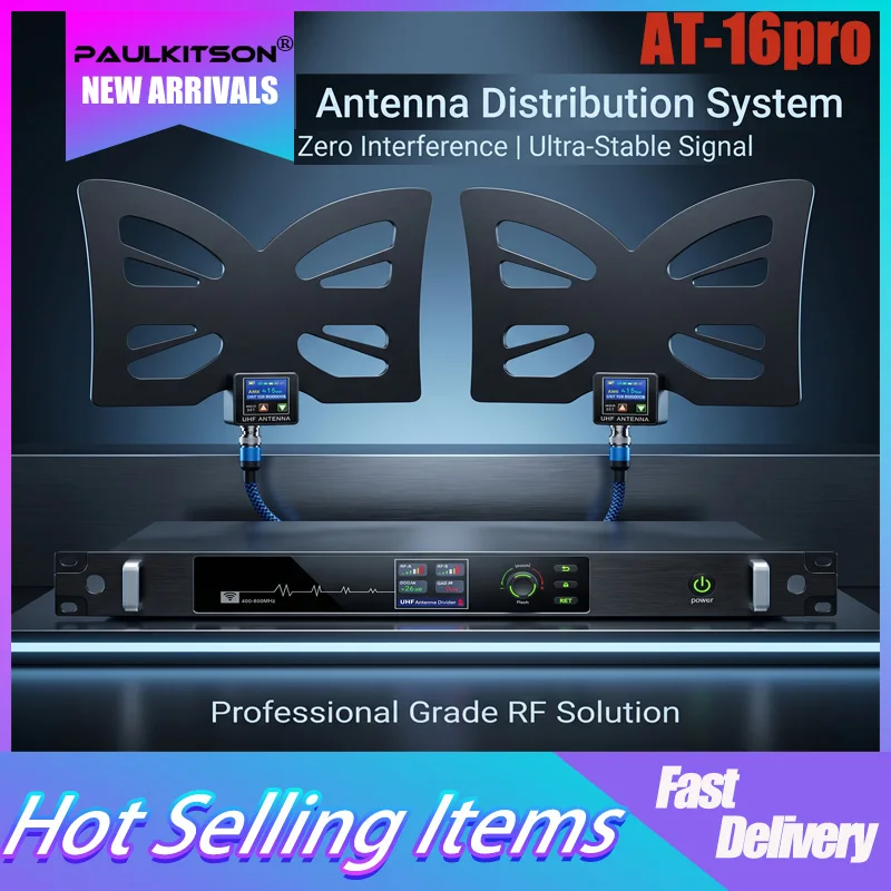 

Paulkitson AT-16pro UHF Antenna Distribution System Zero Interference Ultra-Stable Signal Professional Grade For Live Stage Use