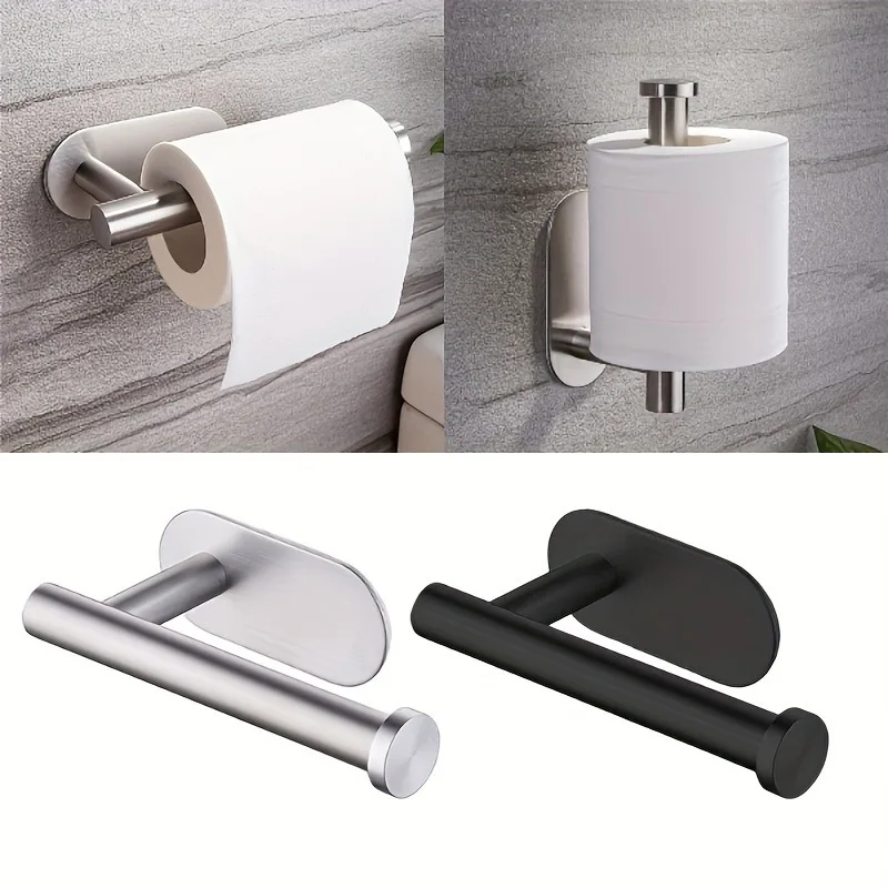 No Punching Wall Mounted Toilet Paper Holder Rustproof Anticorrosion Bathroom Kitchen Roll Paper Toilet Holder