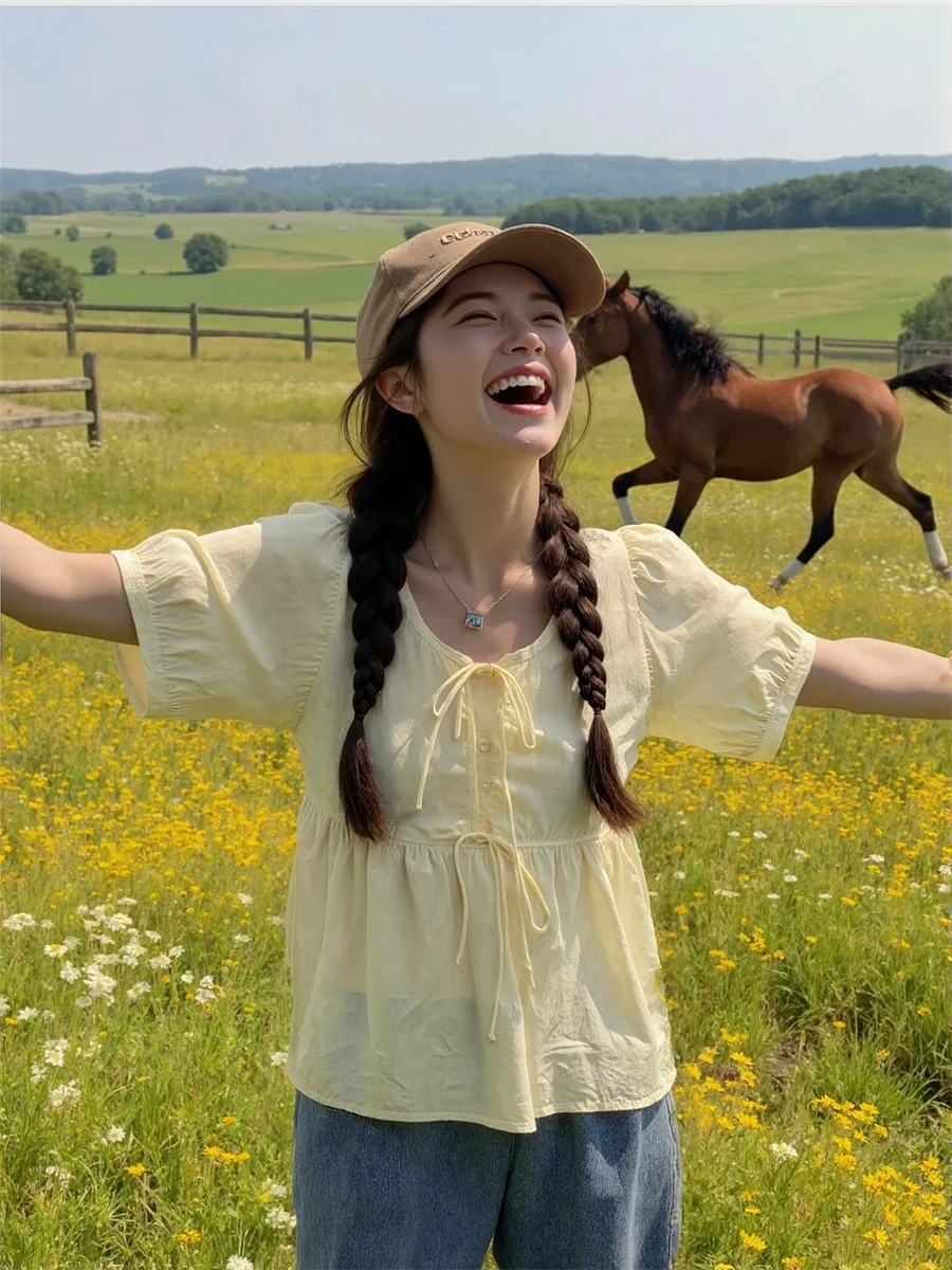 

Элегантные блузки для женщин с галстуком-бабочкой и драпировкой, однотонные белые джинсовые стильные молодежные модные хлопковые женские верхняя одежда с длинными рукавами, большие размеры