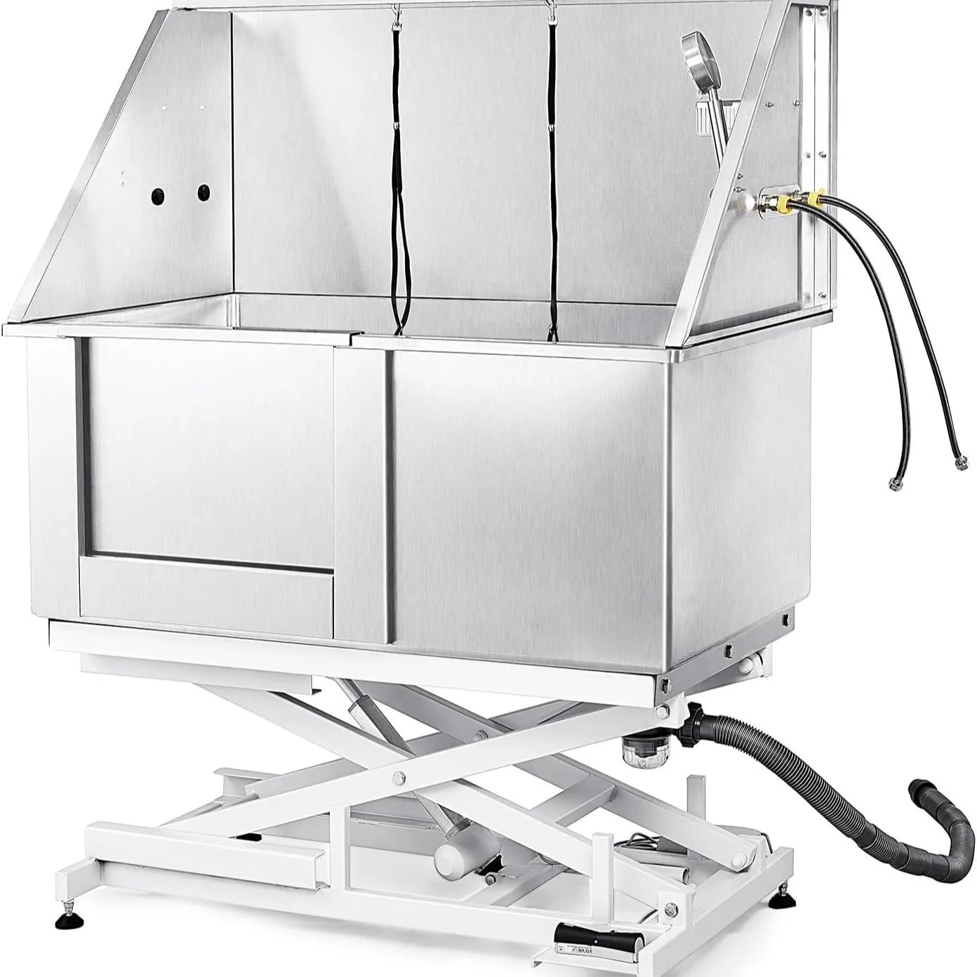 

50" Electric Lift Foldable Dog Bath Tub Stainless Steel Grooming Wash Station For Dogs