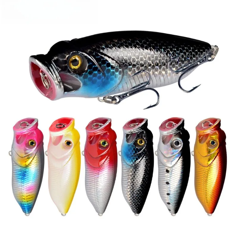 

5pcs Popper15g Artificial Hard Baits ForFishing Lures Floating Wobblers For Carp Pike Crankbaits Swimbait Carbon Steel Hook Tac
