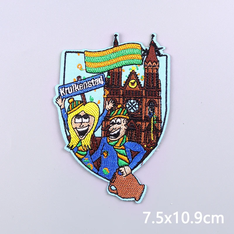 Dutch Kruikenstad Carnival Iron On Embroidery Patches Kruikenstad Badge Mij Gellen Festival Applique For Carnival Parade Outfit