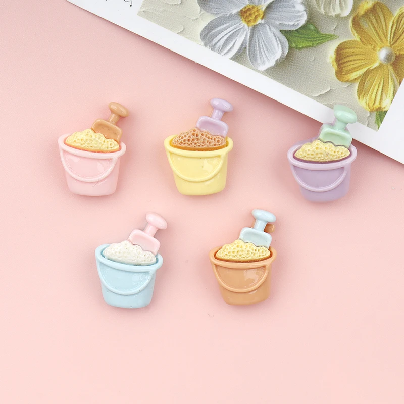 30/300PCS Cute Mini Ice Bucket Beach Flatback Resin DIY Nail Craft Decor Accessories Cabochons Fit Hair Bow Center Kawaii