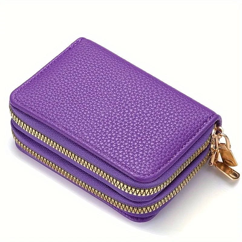 Women's Accordion Zipper Card Holder Large Capacity PU Wallet For Cards And Essentials