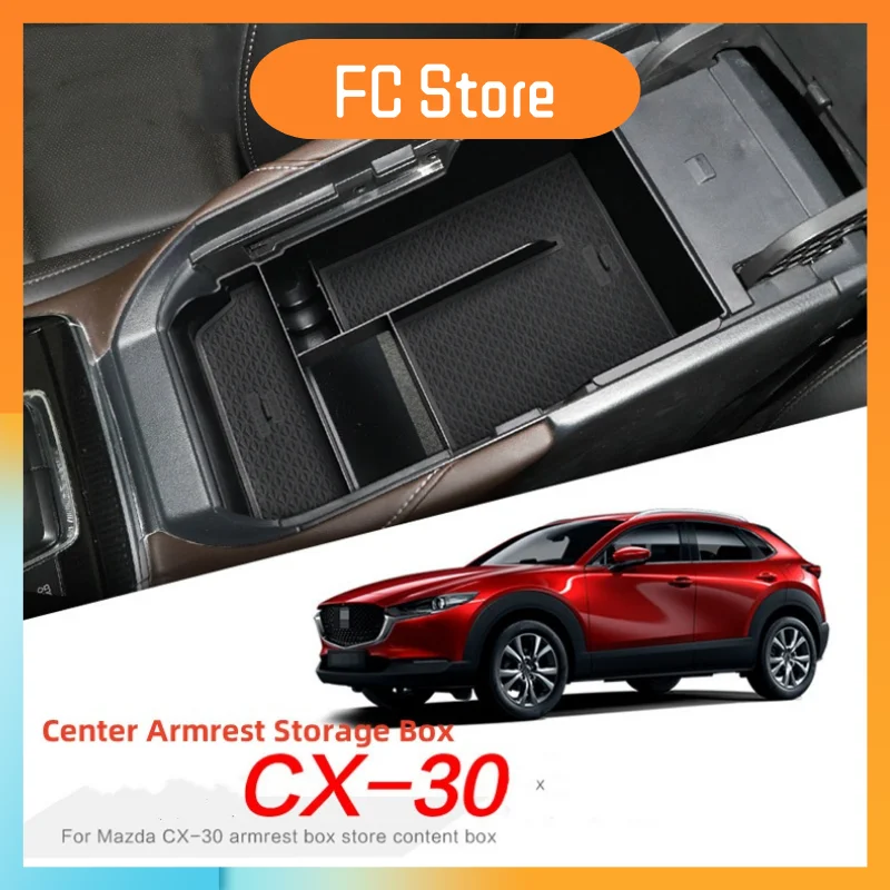 

For 2020-2024 Mazda CX-30 Center Armrest Storage Box Console Organizer car Accessories supplies Material Insert Secondary