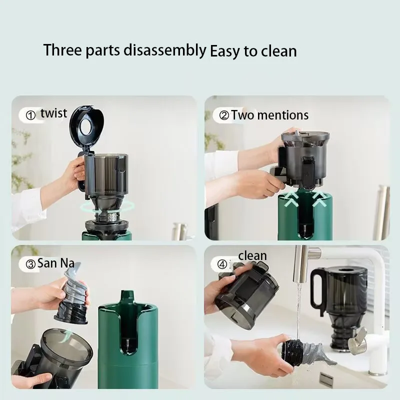 Spremiagrumi automatico a freddo con separazione dei residui di chutejuice da 130 mm Spremiagrumi domestico completamente spremiagrumi portatile a macinazione lenta