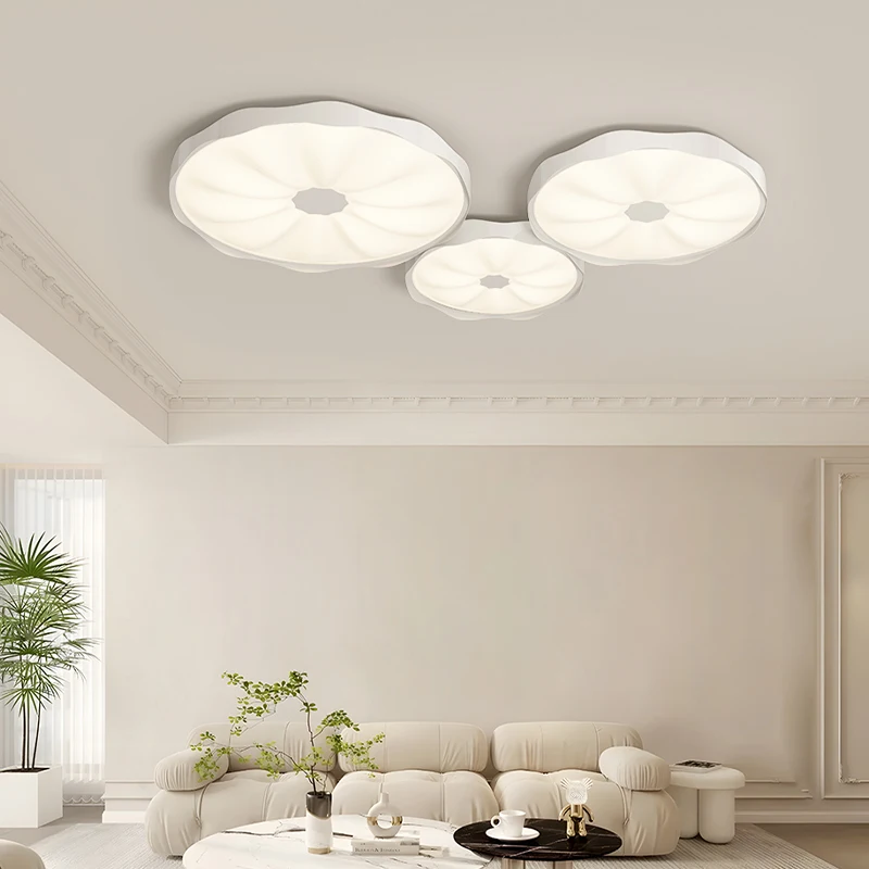 Imagem -02 - Criativo Led Lotus Estilo Luz de Teto Quarto Quente Luz Espectro Completo Lâmpada de Proteção Ocular Sala de Estar Iluminação Decoração