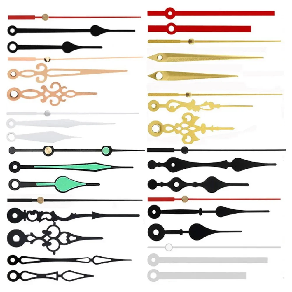 Complete 12 Pairs Metal Clock Hands- Kit For Quartz Movement Repair, DIY Replacement Parts For Unique Designs