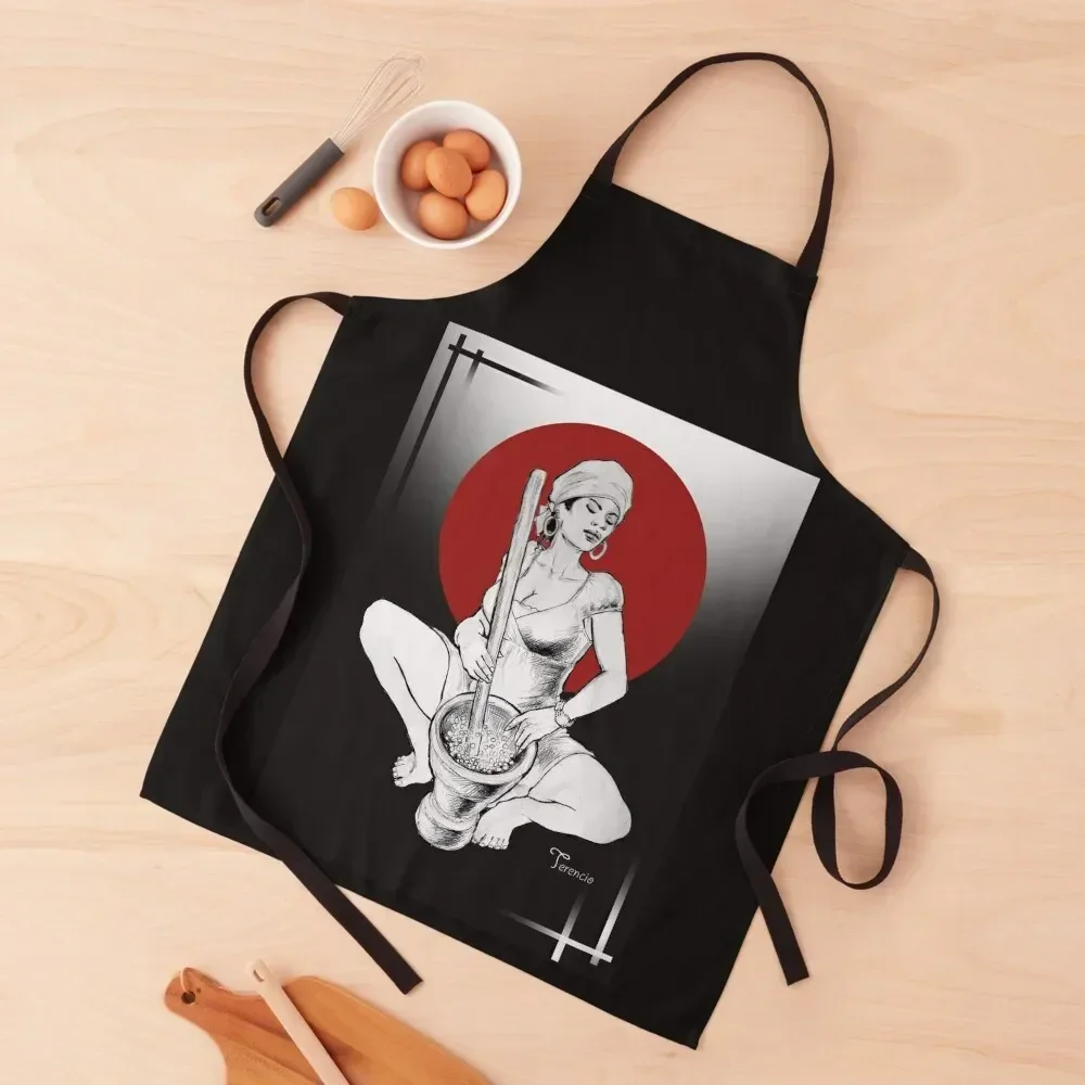 

Creola ta Kutchi Meetch Apron Kitchen Items japanese style Womens Dresses Custom Apron