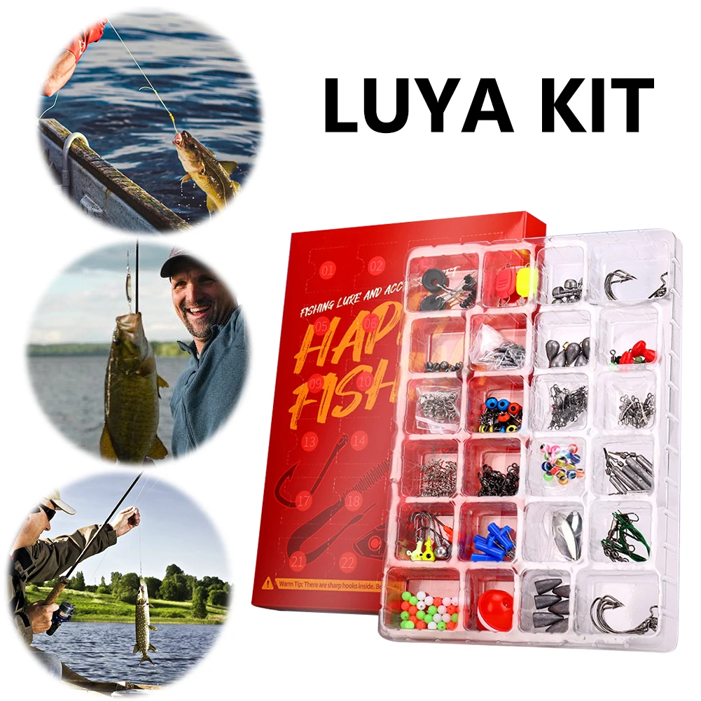 

Fishing Tools Accessories Kit Set with Jig Hooks Beads Sinkers Weight Swivels Fishing Accessories Kit Gifts for Men