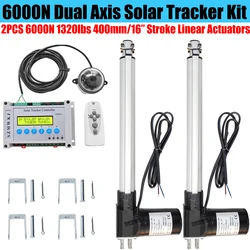 Complete Dual Axis Solar Panel Tracking Tracker Sun Track System & 6000N 400mm 16