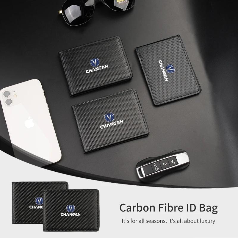 Carbon Fibre Car Driver License Cover Credit Card Holder Storage Accessories For Changan CS75 CS35 CS55 Plus CS15 CS85 CS95