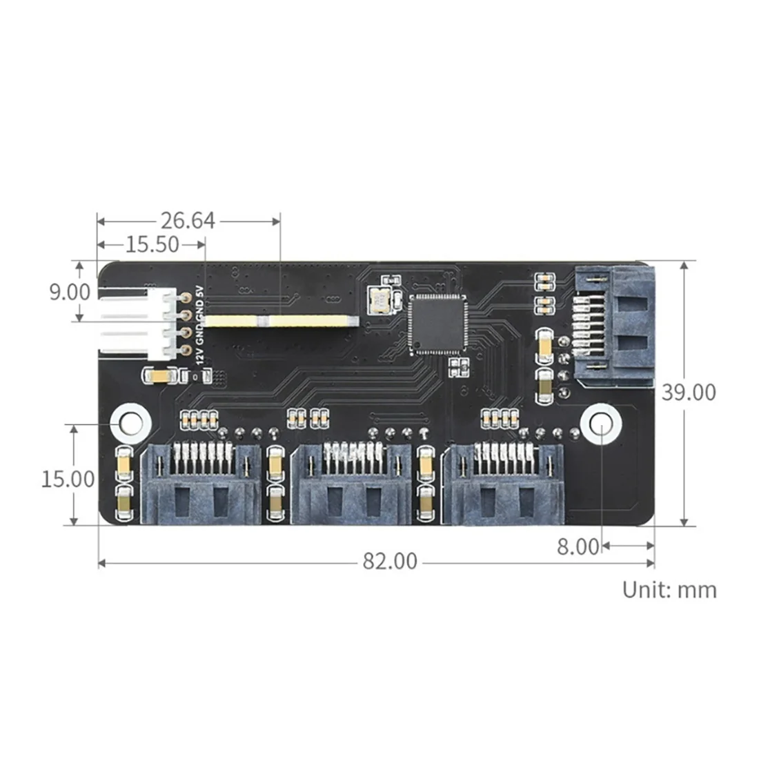 Imagem -06 - Waveshare-cartão de Expansão de Interface Sata de Alta Velocidade Suporta Cm4 com Cabo Sata Pci-e para Four-way Sata 3.0 6gbps