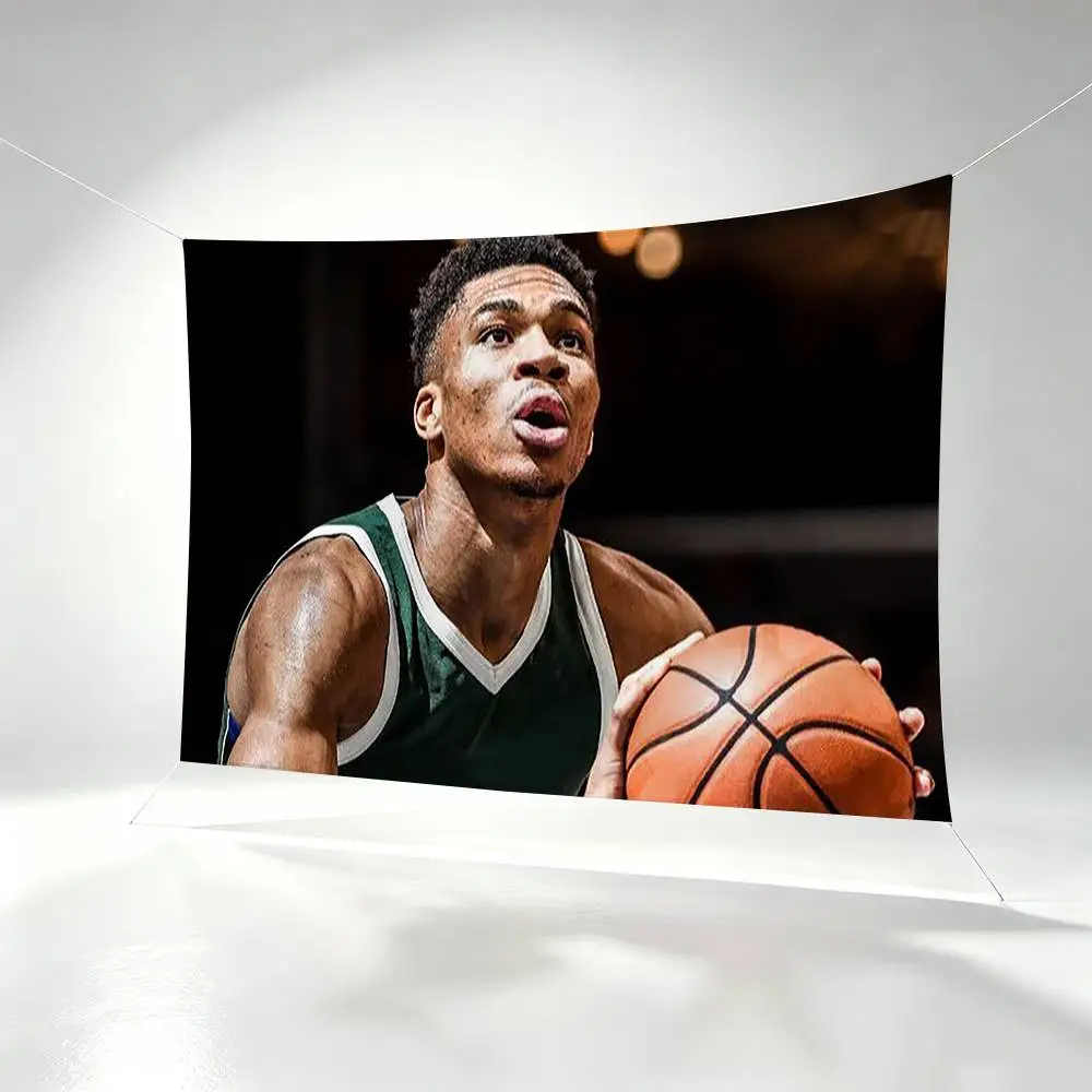 Basketball Superstar Giannis A-Antetokounmpo Flags Wall Hanging Background Art Banner for Bedroom Home Outdoor Decor