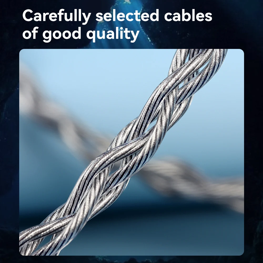 TRN-Cabo Conector de Áudio Jack Substituível, Cobre-Prata, Cabo Intercambiável Misto, 4.4mm, 3.5mm, Mic, Sea Series, Atualização