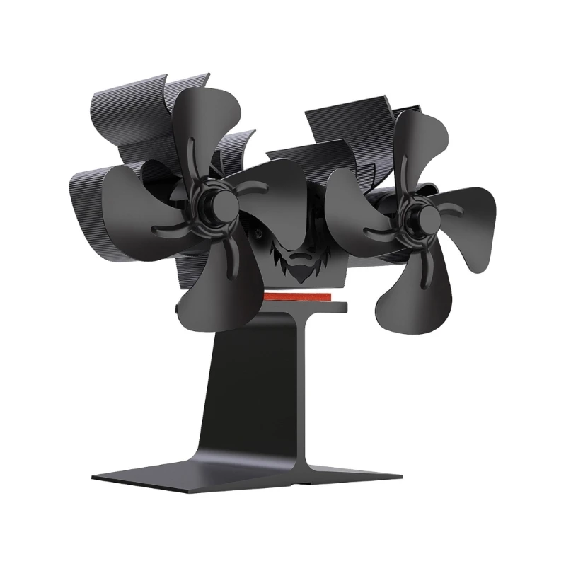 

Heat Powered Double Head Stove Fan No Battery Required Enduring Fireplaces Air Circulation Device