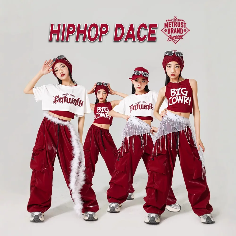 حروف وضع المحكمة K-pop Haut حروف رياضية للركض بنطلونات fille group vêtements مجموعات enfants الهيب هوب ملابس الشارع الشهير