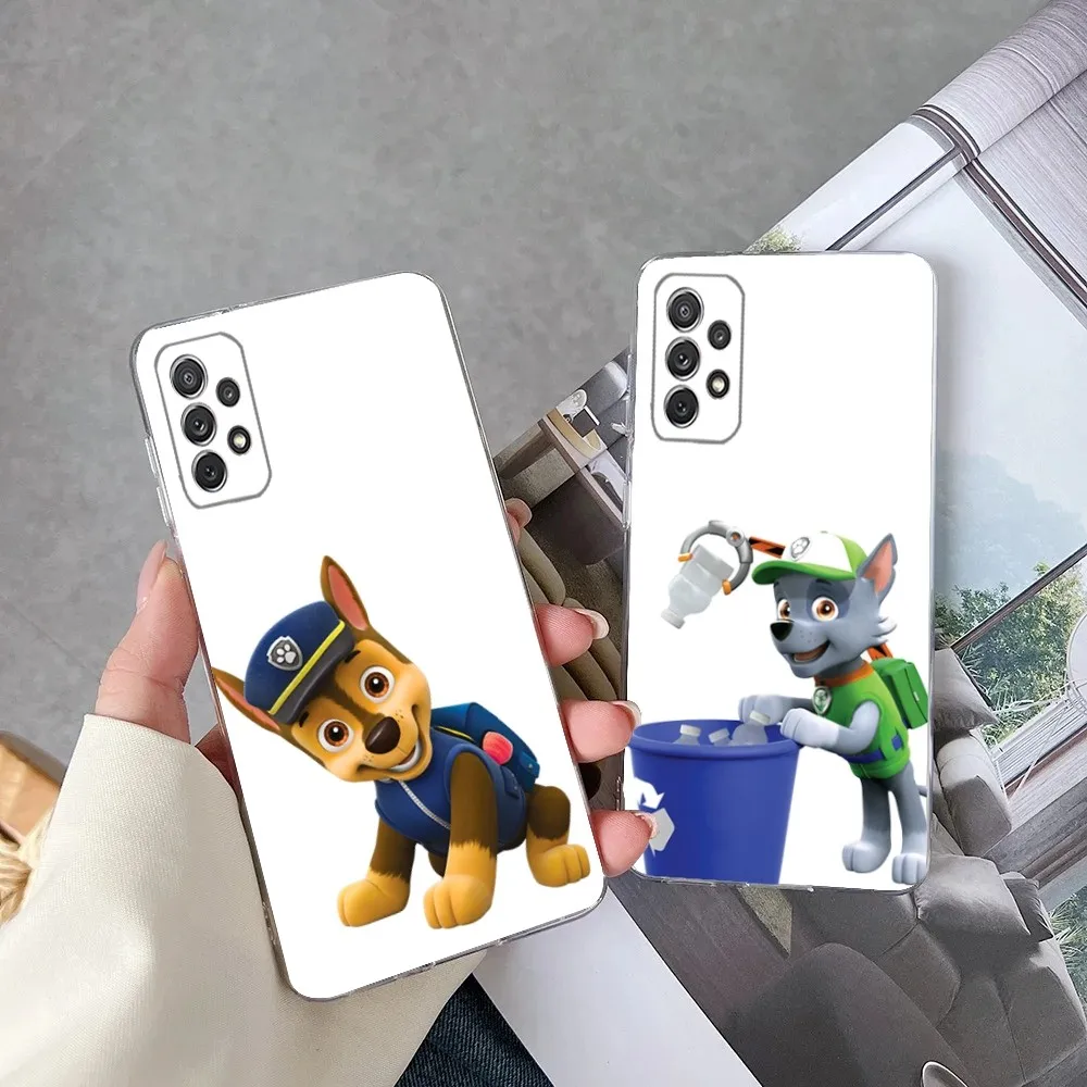 Paw Cartoon P-Patrol Phone Case For Samsung Galaxy A71,70,52,51,40,31,A50,30S,21S,Note20ultra Transparent Cover