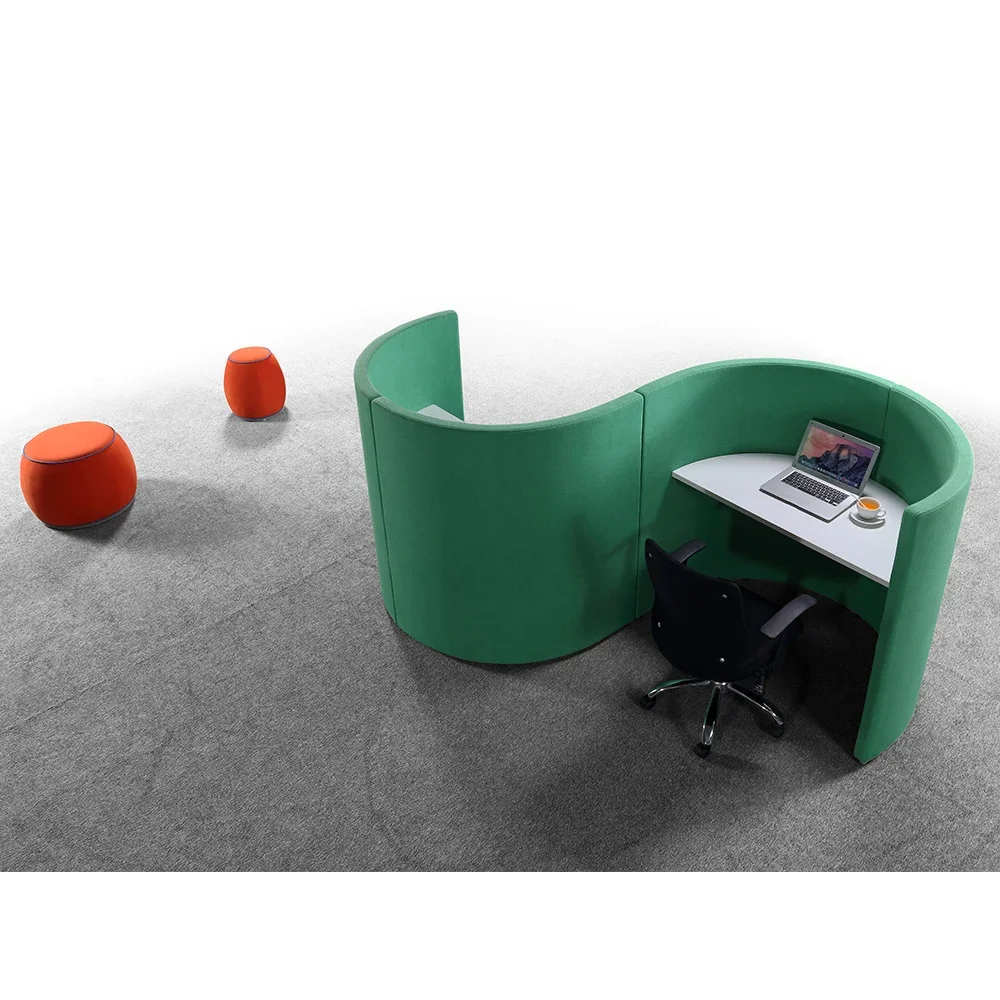 2026 Furniture Manufacturer Modern and Minimalist Green Fabric Office Conference Partition Sofa and Table