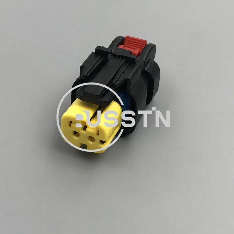 1 Set 2 Hole Yellow Automotive C6.4 Engine Timing Sensor Wiring Connector Starter For CAT320D 776427-3