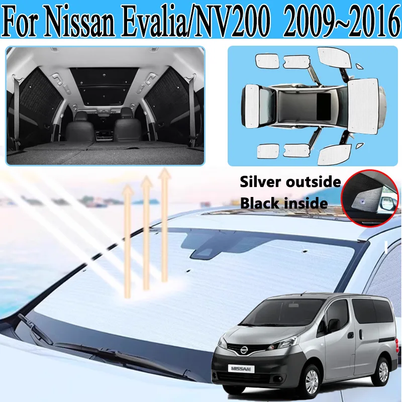 

Солнцезащитные козырьки для Nissan NV200 Evalia 2009 2010~2016, отражатель, козырек, солнцезащитный козырек, чехлы с защитой от УФ-излучения, аксессуары
