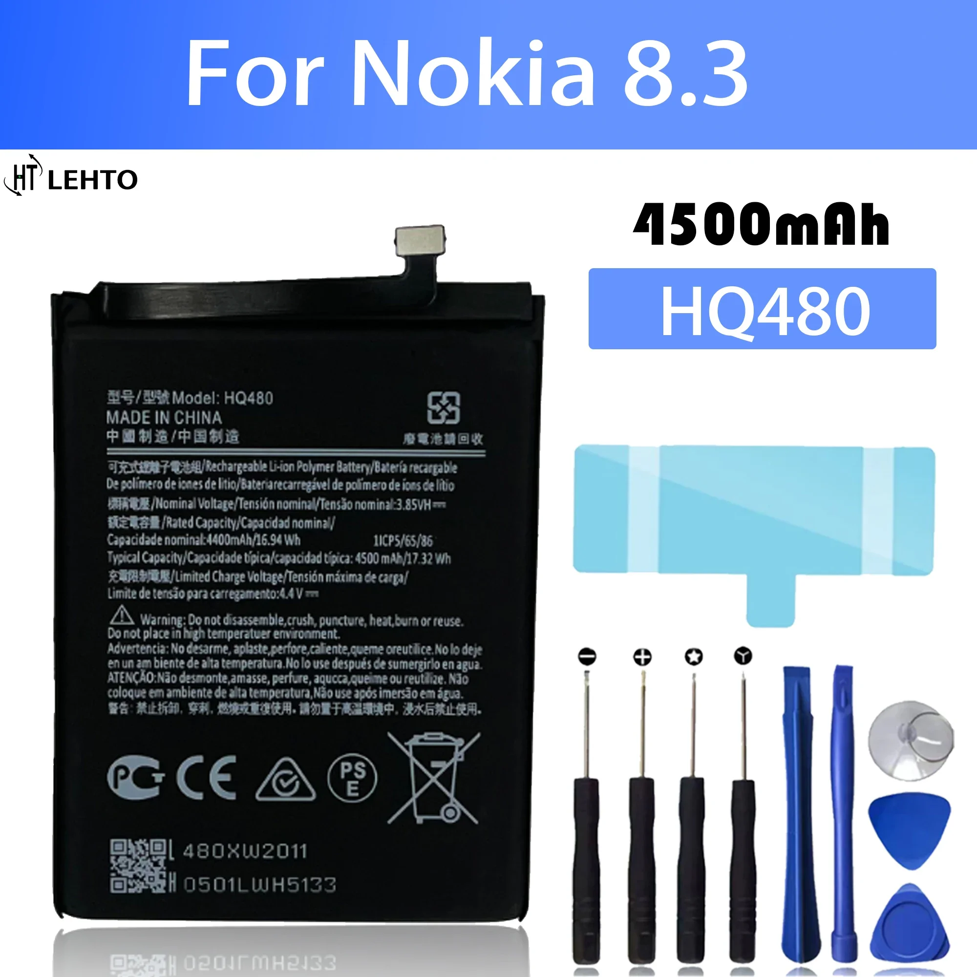 HQ480 Battery Battery For Nokia 8.3 5G TA-1243 TA-1251 Original Capacity Mobile Phone Batteries Bateria