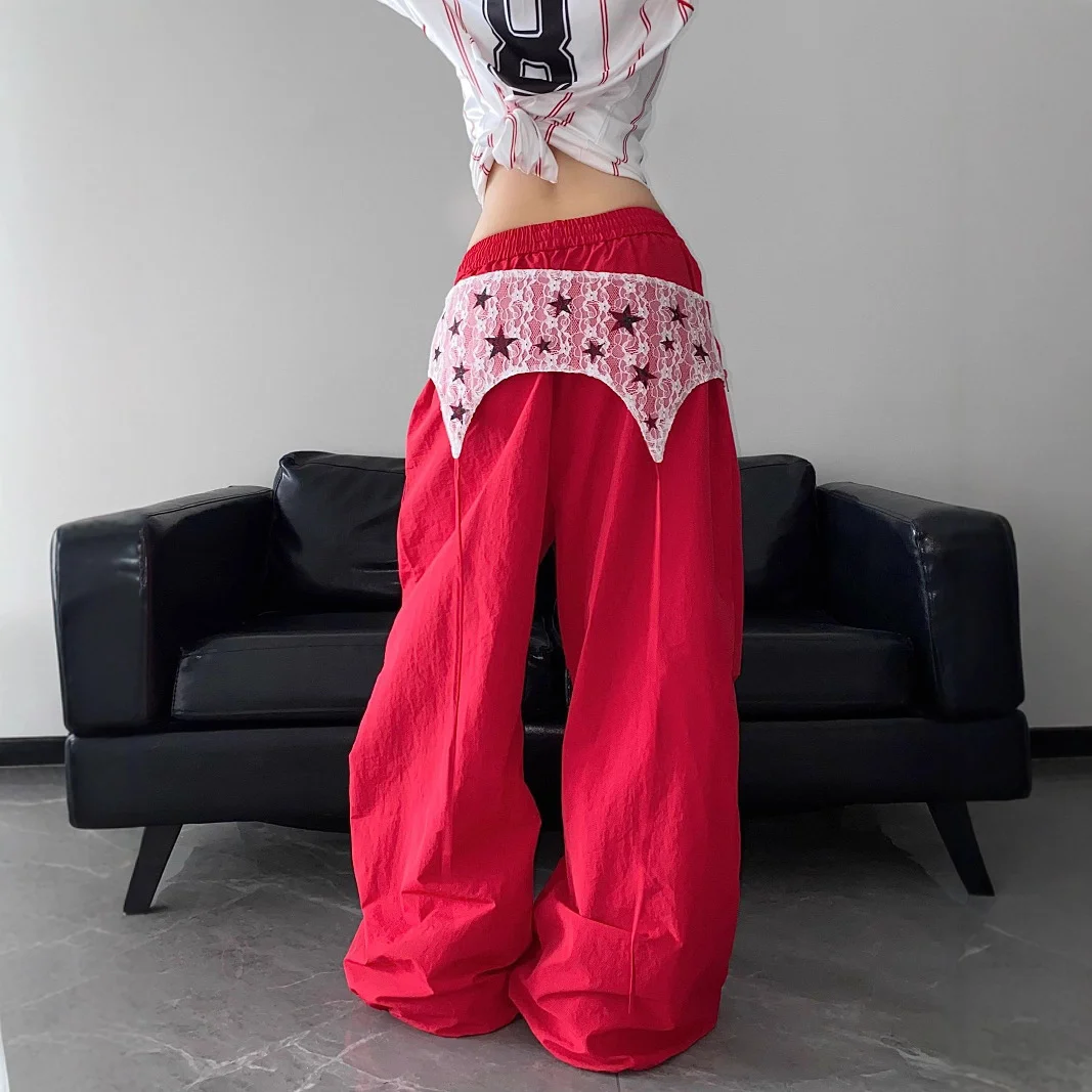 سراويل المظلة النسائية منخفضة الارتفاع للشتاء هاي ستريت مخملية بقصة عادية كبيرة الحجم في الهواء الطلق وبسيطة ومريحة ومبطنة بالصوف ومقاومة للرياح #4