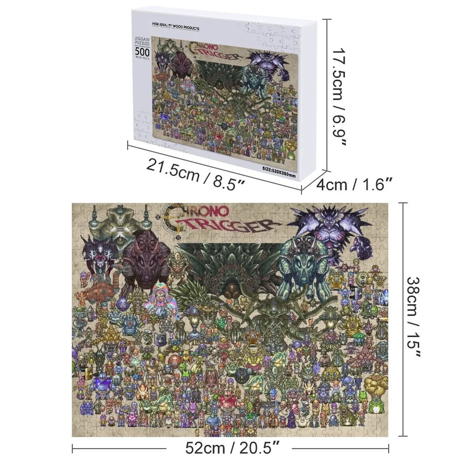 كرونو الزناد خلفية تصميم بازل قطع شخصية خشبية الحيوان الكبار لغز خشبي #4