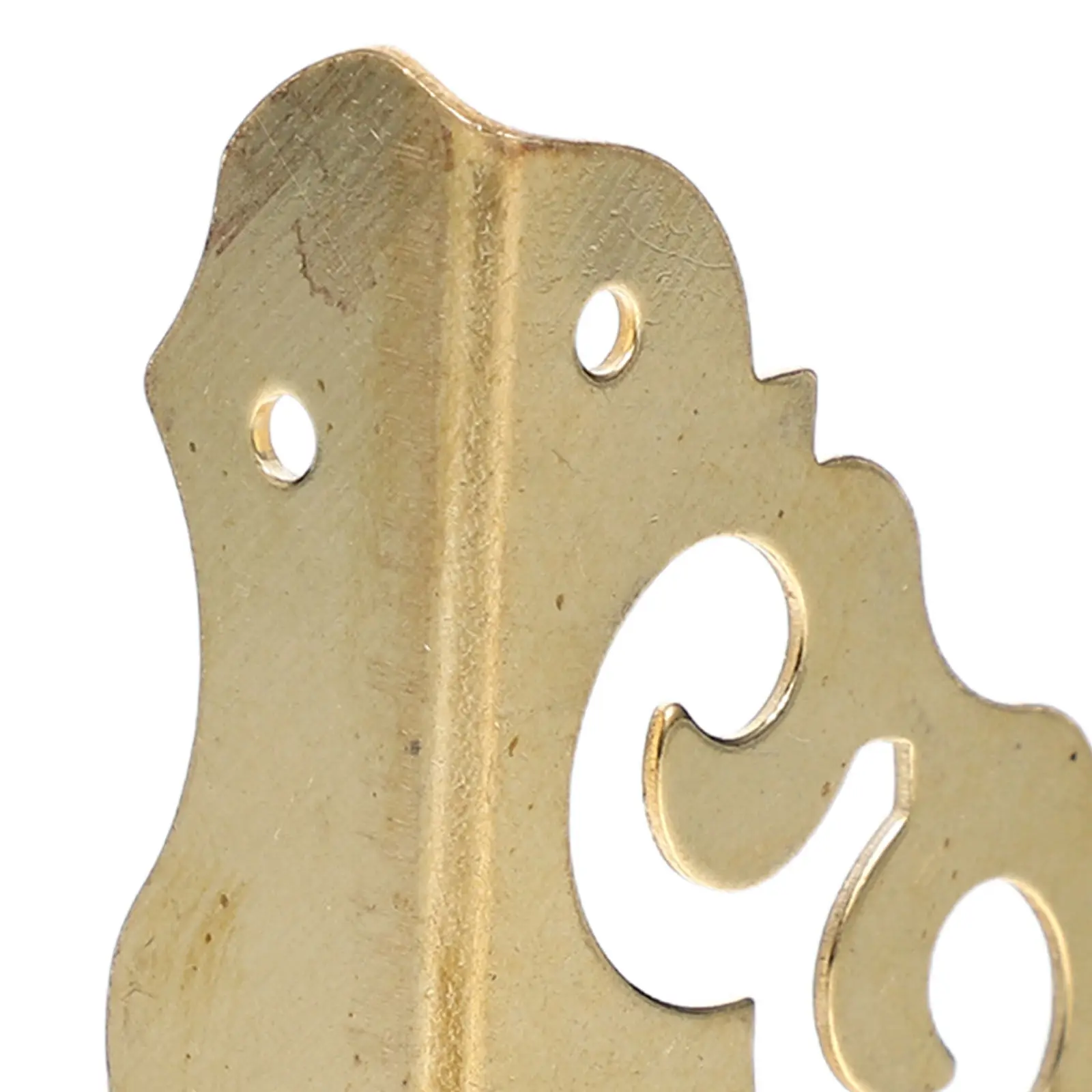 4Pcs Vintage Brass Corner Protectors Hollow Flanged Finish Decorative Functional Metal Triangle Edge Guards for Wooden