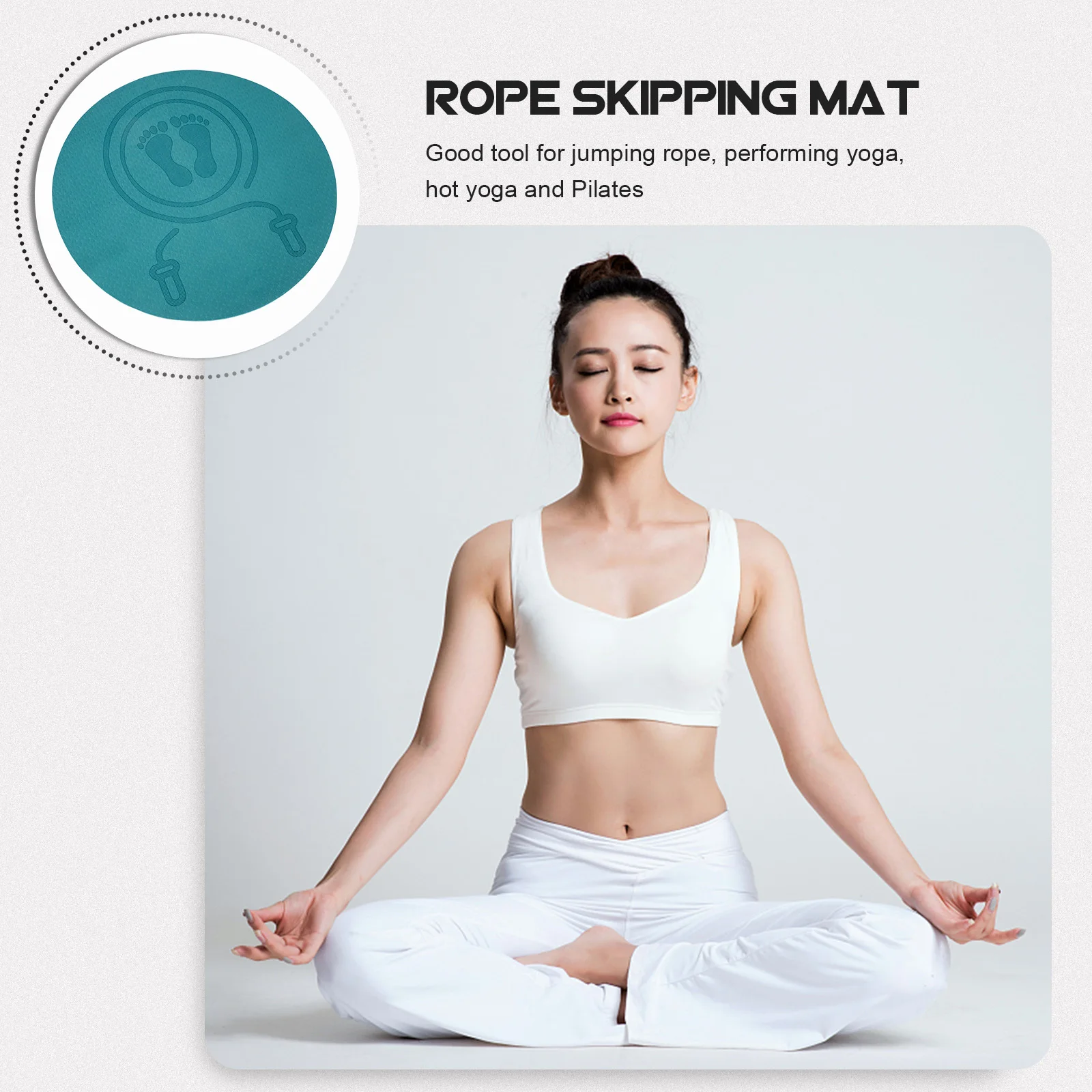 

Anti-Slip Jump Rope Mat Premium Tpe Shockproof Mute Fitness Mat For Yoga Pilates Home Gym Workout Exercise Cushion