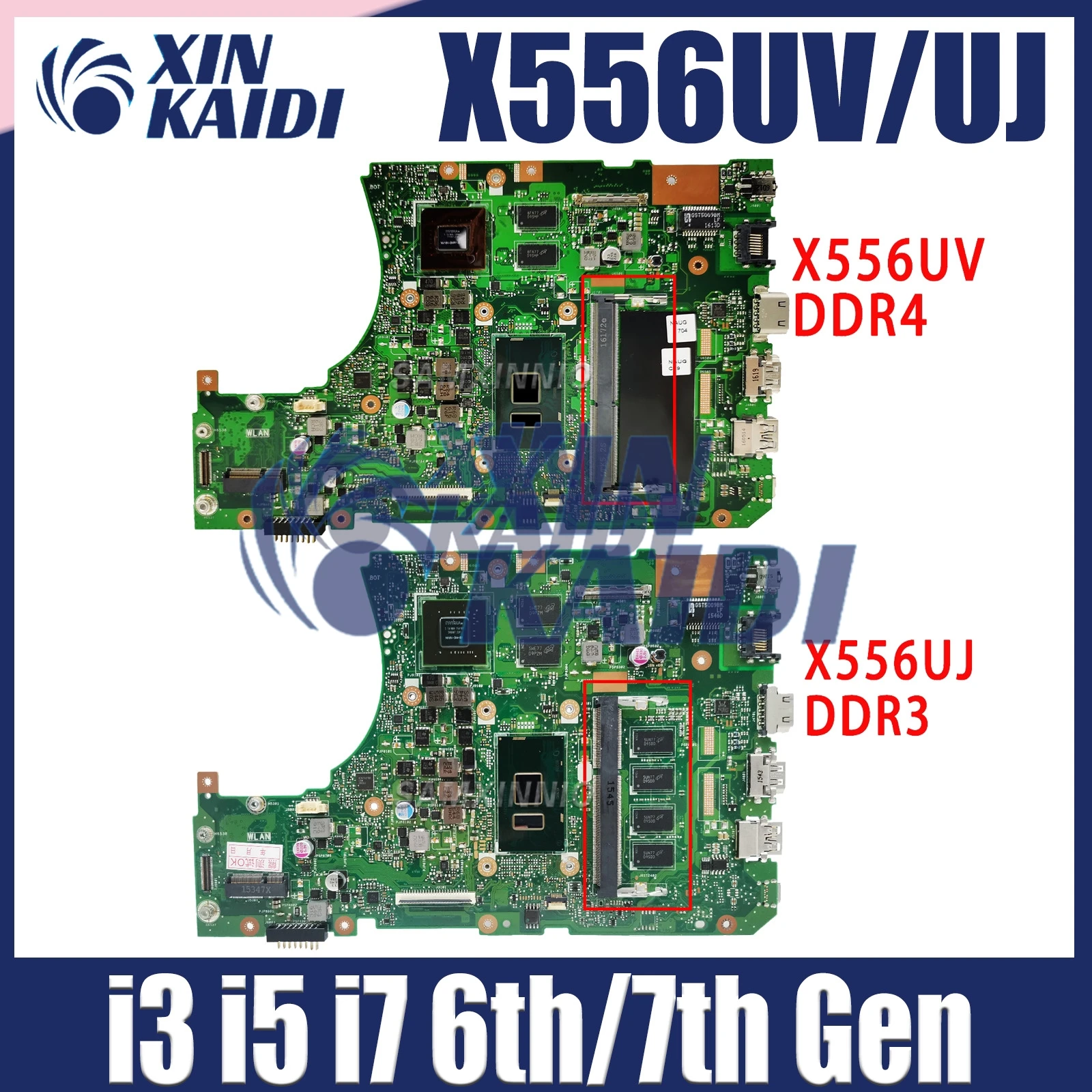 

X556UV Laptop Motherboard For ASUS K556U X556URK A556U X556UA X556UV X556UQK MainBoard W/I3 I5 I7-6th 7th Gen 4GB/8GB-RAM