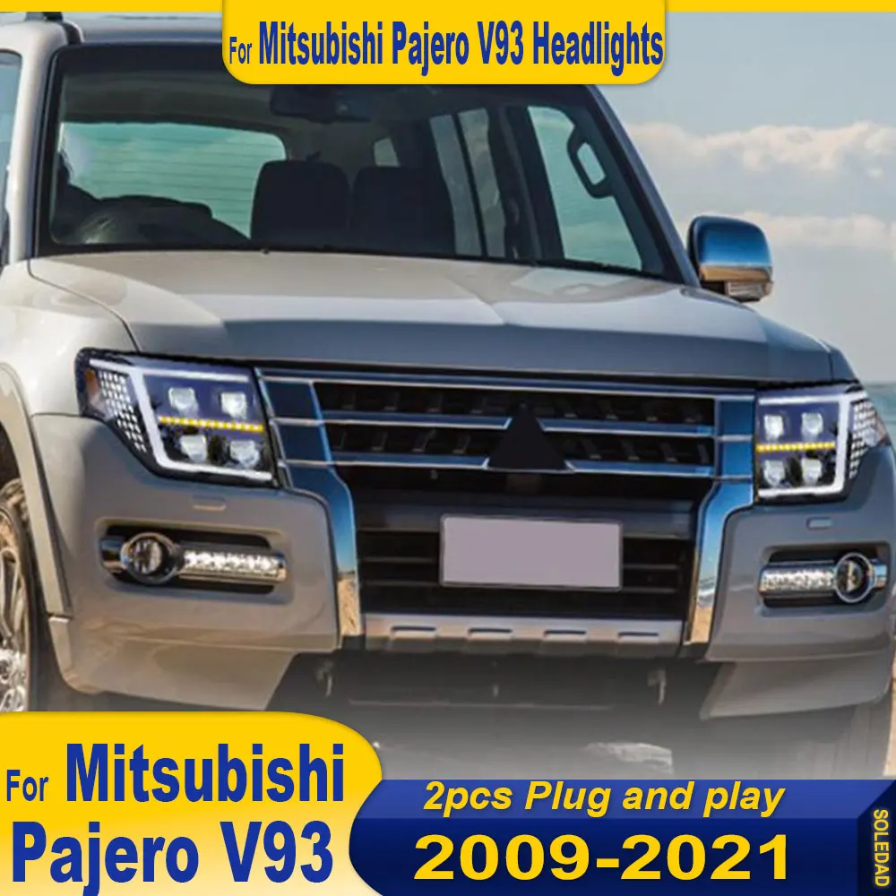 A pair Car Lights for Pajero V93 V97 Montero 2009-2021 V95 V87LED Auto Headlight Assembly Upgrade Defender Design Signal Lamp