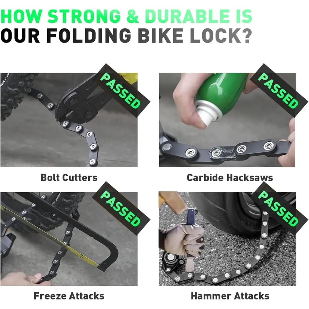 giftnew Electric Scooter Lock - Heavy Duty Anti-Theft Folding Combination Bike Lock for Ebike Compact Security Folding Lock, 1PC
