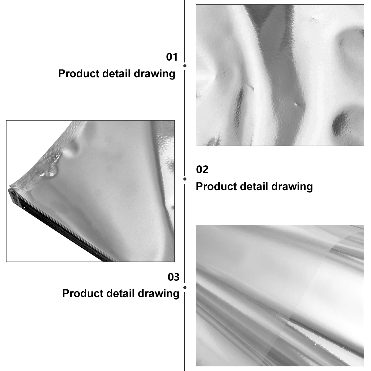 

100Pcs Waterproof Aluminum Foil Bags U Shaped Design for Baking Dessert Gift Storage Food Packaging Bags