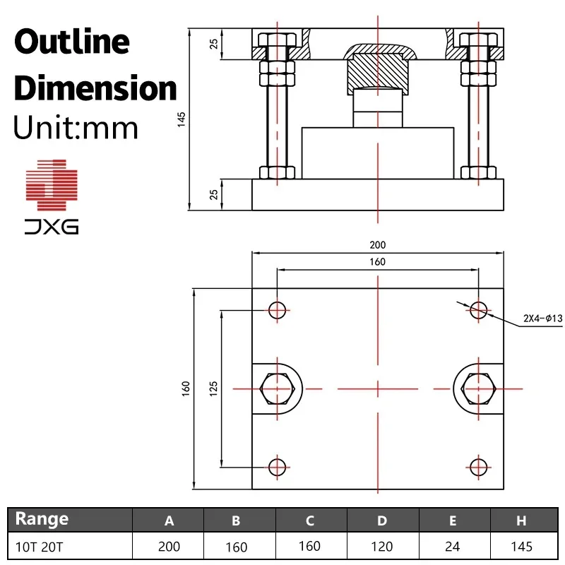 High Precision Alloy Steel Load Cell Module Kit: Ideal for Concrete Batching Scales, 5T-50T Weight Sensor Included