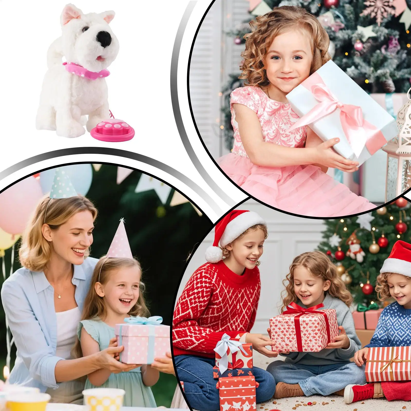 Chien Robot intelligent et réaliste, détection Ai, avec sons, imitation pour enfants, garçons et filles, anniversaire, noël, pâques