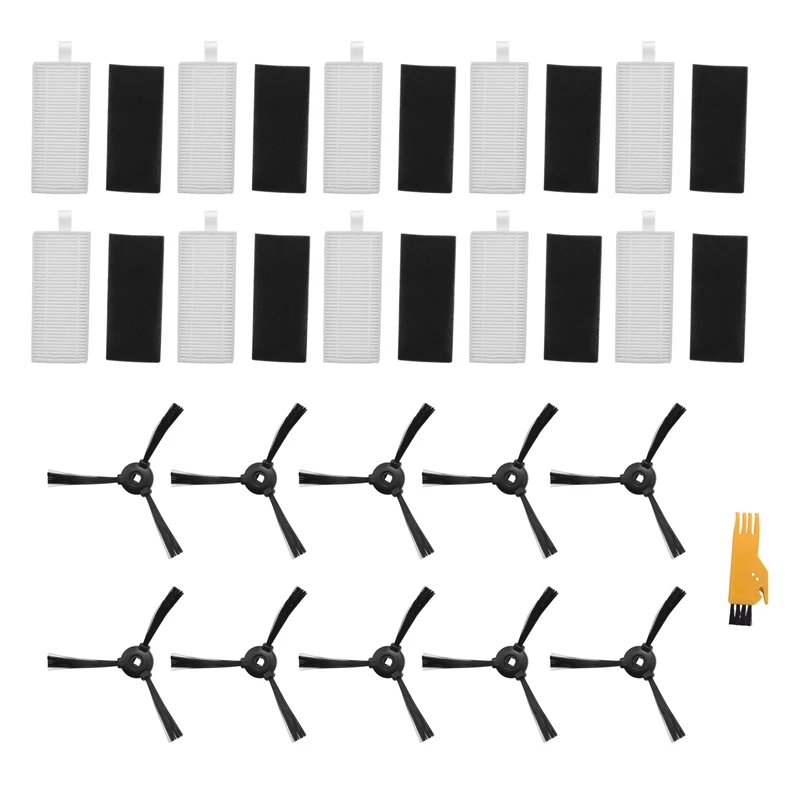 10 Filters & 10 Side Brushes for M201 T700 M520 M571 M501B M301 Robot Vacuum Cleaner Replacement Accessories Kit-Hot