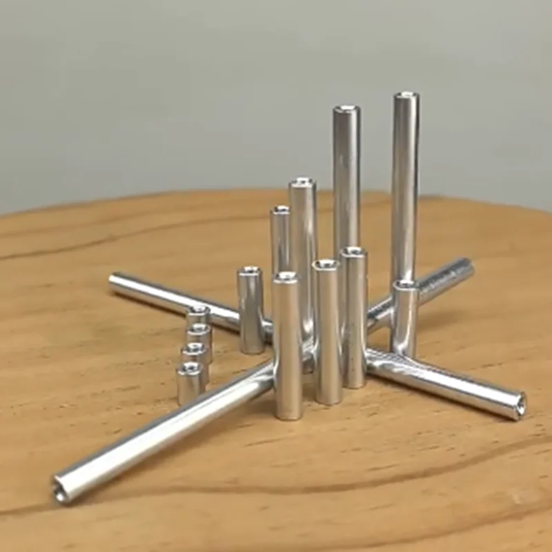 1/2/5Pcs M2 M3 M4 M5 M6 M8 M10 Cylindrical Aluminum Connecting Rods Aluminum Alloy Long Nuts Rods Double Threaded Spacer Rods