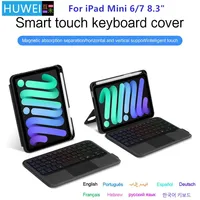 Funda con teclado táctil para iPad Mini 6, Funda para iPad mini 6 de 8,3 pulgadas, Funda para iPad Mini 7 mini6 de 8,3 pulgadas, Funda con teclado retroiluminado