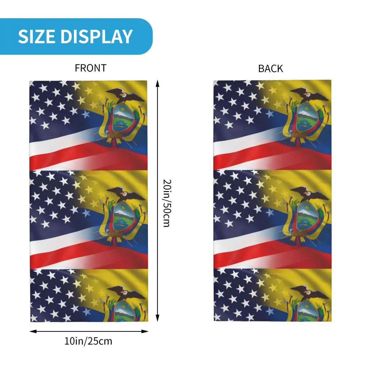 미국인과 에콰도르 국기 반다나, 목 각반 인쇄 발라클라바, 얼굴 스카프, 따뜻한 머리띠, 낚시, 남녀 성인 통기성