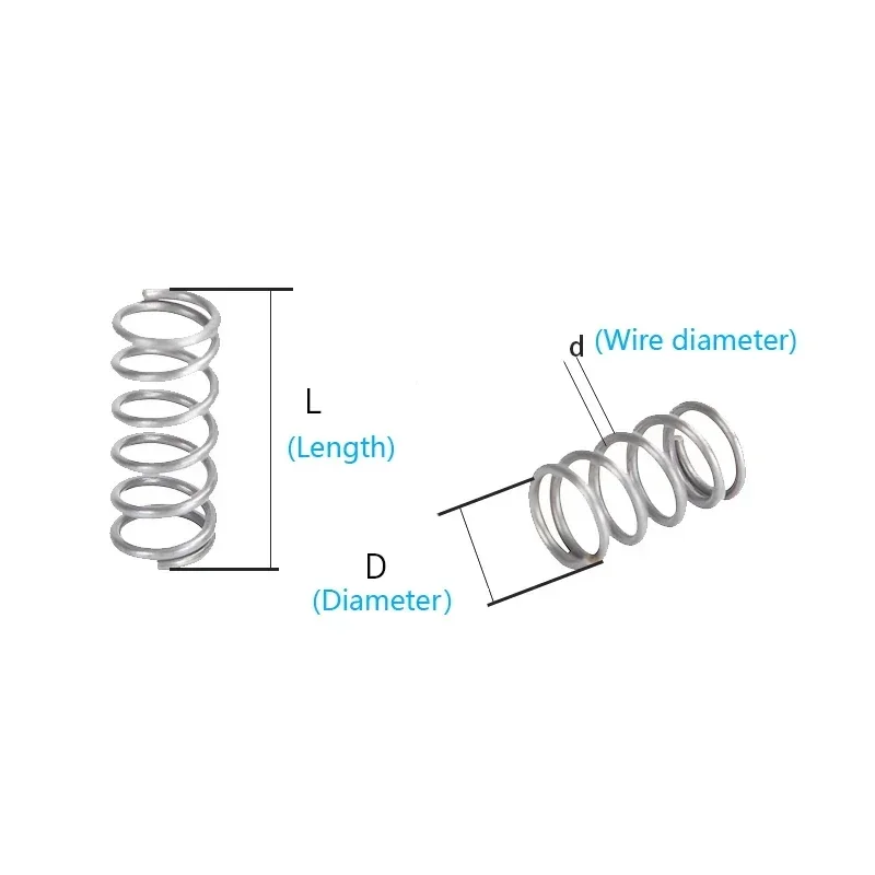 304 SUS Compressed Spring Stainless Steel Compression Spring Y-type Rotor Return Spring Wire Diameter 2.0mm 2PCS