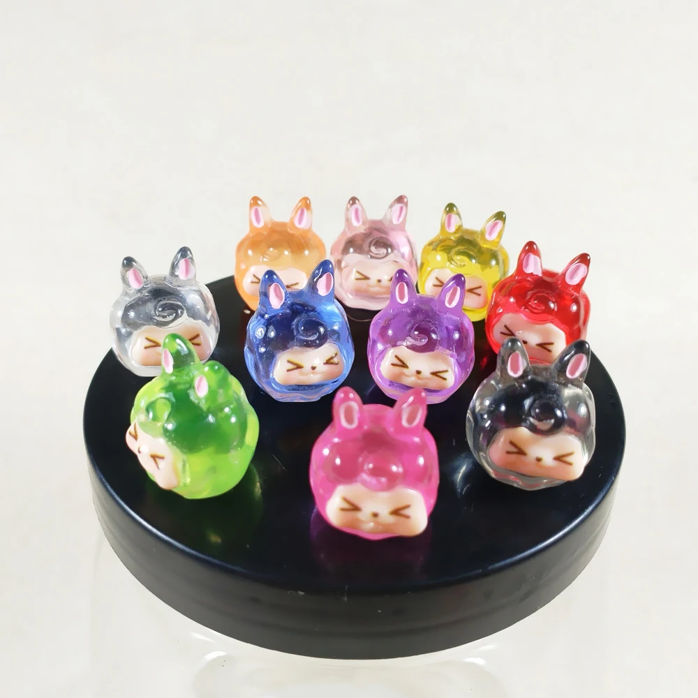 10pcs Trendy Play China KIKI RABBIT Surprise Collection Transparent Color Cute DIY Toys 2cm