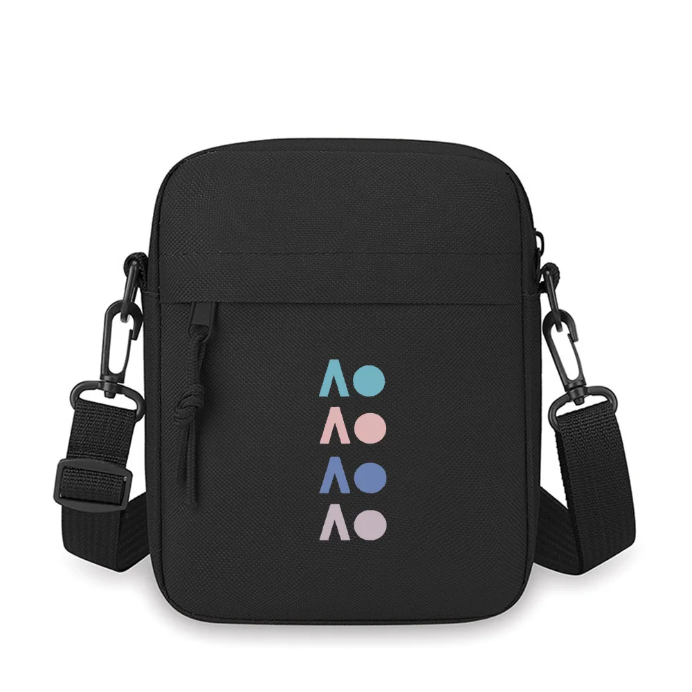 

Abstract shapes triangles circles simple design Men Crossbody Bag Single Shoulder Women Cartoon Anime Film Printing Design Unise