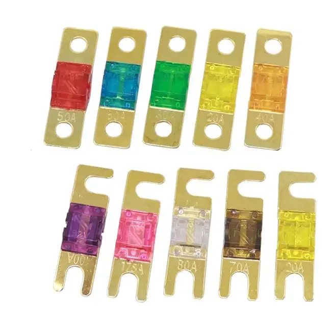 【10PCS】ANS ANL FUSE 20A 30A 40A-90A 100A 120A 125A 150A 175A 200A Gold Plated Stud Car Fuses Mini Car Stereo Audio AFS Fuse