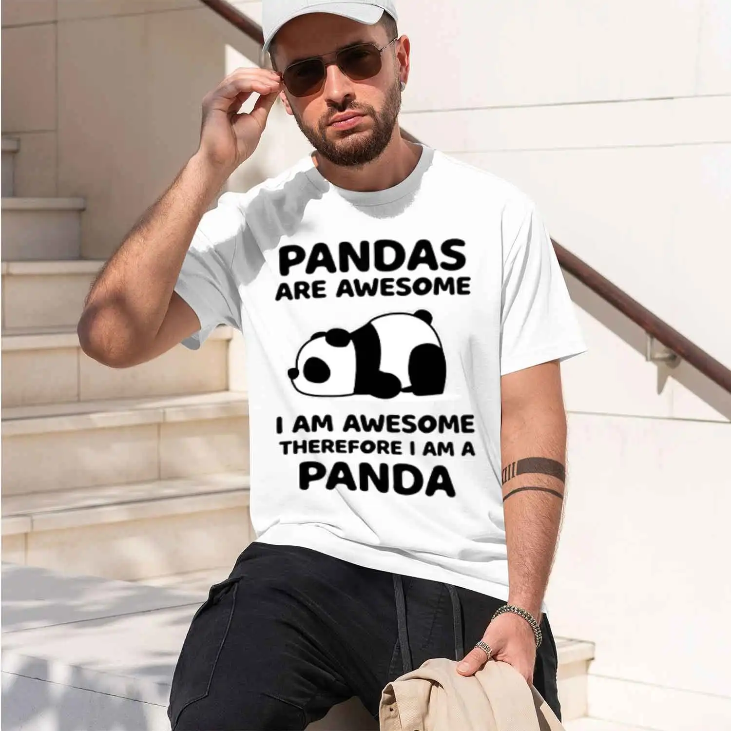 2026 New Model New Men'S Women'S Winter Autumn Fashion Hooded Pandas Are Awesome I Am Awesome Therefore I Am A Panda Casual Long