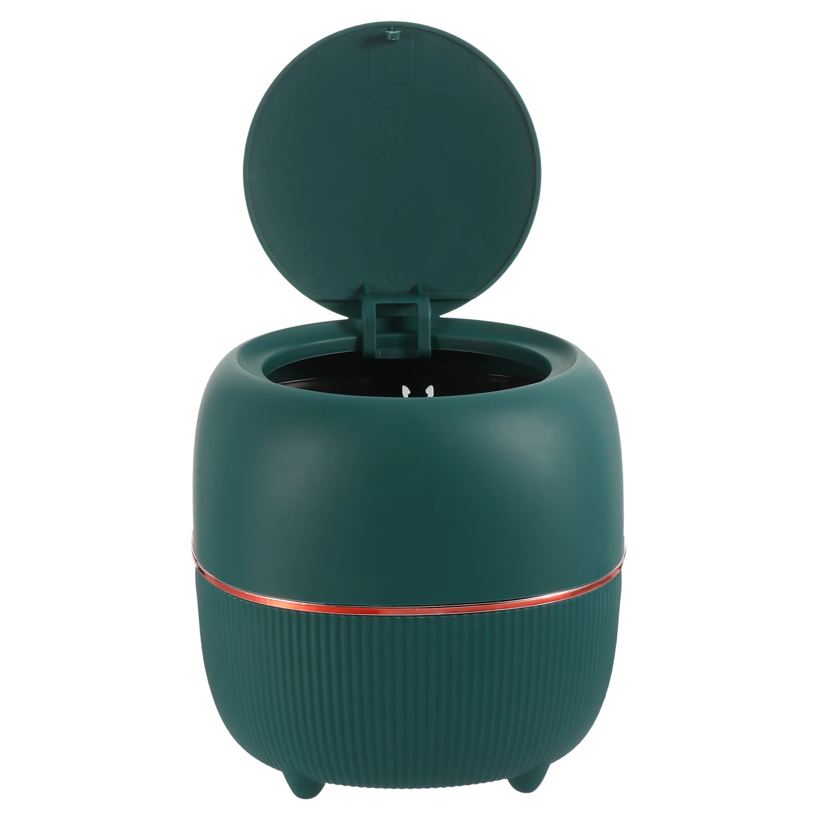 

Kitchen Garbage Can with Lid Flip Trash Junk Case Simple Household Tabletop Waste Bin Green