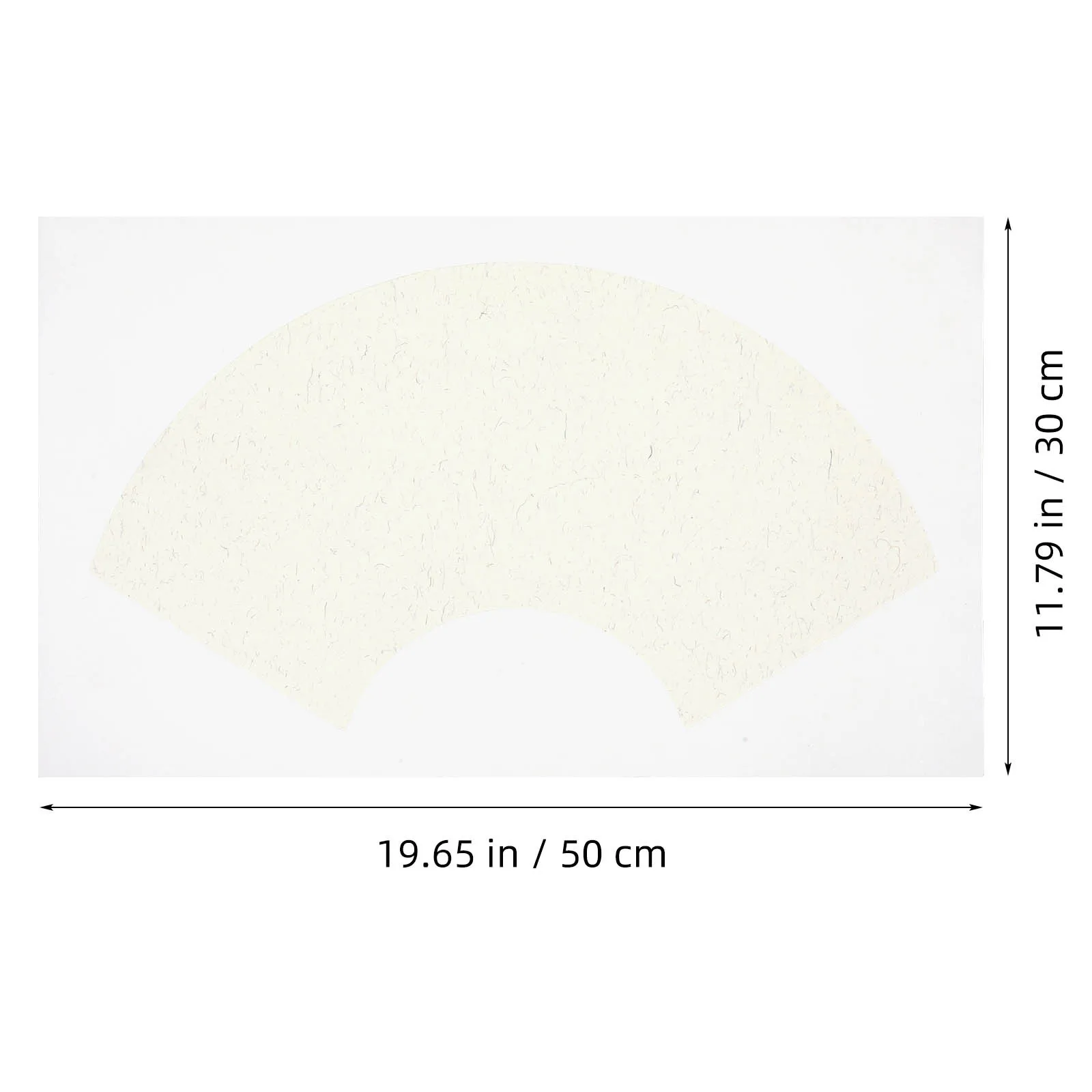 10Pcs 30x50cm Fan Shaped Xuan Paper Blank Rice Sheets Chinese Calligraphy Watercolor Drawing Delicate Texture White Paper