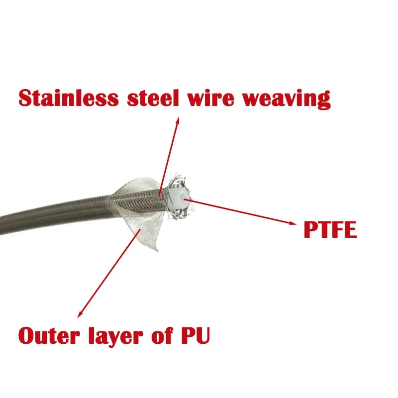 1-20M Motorcycle AN3 Braided Stainless Steel PTFE  Brake Line Gas Oil Fuel Tube Pipe Racing Brake Hose
